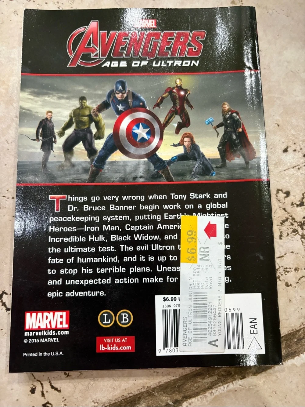 Marvel Avengers Age of Ultron Junior Novel - Red & Silver Cover
